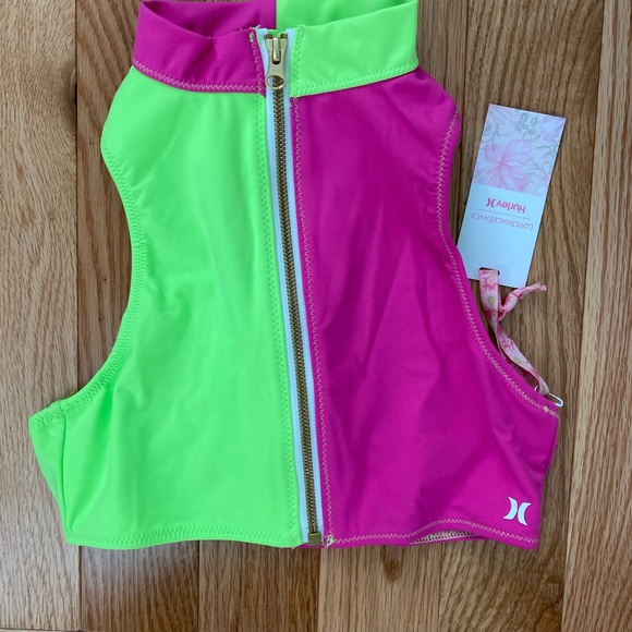 Love Shack Fancy x Hurley Color Block Halter Bikini Top - Picture 4 of 8